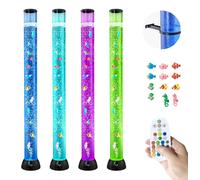 Lámpara de burbujas VEVOR con 10 peces flotantes, 120 cm, lámpara de luz de burbujas, 16 efectos de luz de cambio de color, control remoto, luz ambiental, luz nocturna para acuario, ideal para dormito
