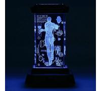 Lámpara de cristal holográfica Iron Man 3D - Producto oficial Marvel, lámpara LED coleccionable grabada con láser, regalos y accesorios de escritorio Disney
