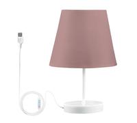 Lámpara de escritorio ajustable marrón rosa con puerto USB, lámpara de mesa para dormitorio, iluminación moderna con control táctil, decoración elegante para el hogar