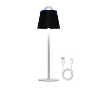 Lámpara de escritorio con proyector LED, luz de mesa inalámbrica portátil | Lámpara de pantalla acrílica con 3 modos de luz, se adapta a dormitorio, oficina, camping, color negro plano