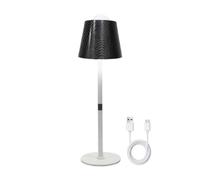 Lámpara de escritorio con proyector LED, luz de mesa inalámbrica portátil | Lámpara de pantalla acrílica con 3 modos de luz, se adapta a dormitorio, oficina, camping, color negro, blanco y plano