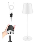Lampara de Escritorio de LED 24W con Control Remoto - 1500LM 80CM Flexo LED Escritorio con Pinza Luz Leer Puerto de carga USB para Estudiar, Oficina, Blanco Arroz