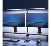 Lampara de Escritorio de LED 24W con Control Remoto - 1500LM 80CM Flexo LED Escritorio con Pinza Luz Leer Puerto de carga USB para Estudiar, Oficina, Negro