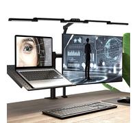Lámpara de escritorio LED, regulable, con 5 temperaturas de color, 105 cm, 24W. Lámpara de lectura con función de memoria, ajustable, tipo pinza, ideal para oficina o estudio