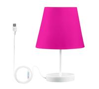 Lámpara de escritorio LED rosa recargable por USB, luz cálida, lámpara de mesita de noche para dormitorio, diseño moderno y elegante, brillo ajustable, perfecta para estudiar o leer