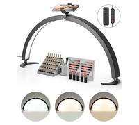 Lámpara de escritorio VEVOR para uñas, con forma de media luna (40 W, 735 mm de longitud), lámpara de manicura con brillo ajustable, lámpara de escritorio LED para decoración de uñas y extensiones de