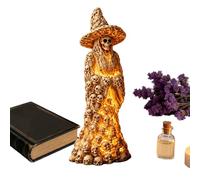 Lámpara de esqueleto de resina espeluznante iluminación ambiental | Lámpara decorativa de noche de Halloween para el hogar, dormitorio, mesa de comedor, chimenea, mesita de noche, interior