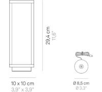 Zafferano, Lámpara Home Pro, Lámpara de Mesa Recargable e Inalámbrica con Control Táctil, Adecuada para Interior y Exterior, Atenuador, 3000 K, Altura 29,4 cm, Color Gris Oscuro