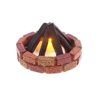 Lámpara De Fuego LED: Pantalla Compacta De Imitación De Fogata, Luz De Llama Decorativa, Pieza Luminosa Rústica, Mini Brasa De Resina Con Estructura De Parpadeo Suave | Lámpara Compacta De Imitación D