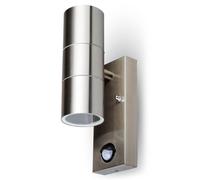 Lámpara de jardín, aplique de pared para exteriores, modelo GU10, IP44, con sensor de movimiento, color plateado, VT-7622, V-TAC
