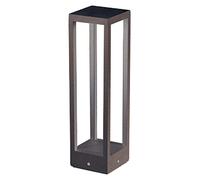 Lámpara de jardín LED con poste, para fijación al suelo. Luz cálida de 3000K, 230V, 15W, 1590 lúmenes. Modelo Zafferano, acabado en Corten