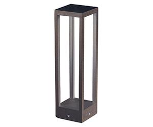 Lámpara de jardín LED con poste, para fijación al suelo. Luz cálida de 3000K, 230V, 15W, 1590 lúmenes. Modelo Zafferano, acabado en Corten