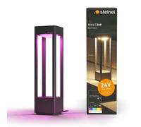 Lámpara de jardín Steinel Stela C, 24V, 51 cm de altura, RGBWW, 16 millones de colores, sensor de crepúsculo, farola regulable, temporizador, control mediante aplicación, Plug & Play, IP65, color antr