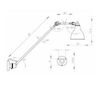 Lámpara de Lámpara de Pared N304 L60, Negro y Rojo, con Cableado