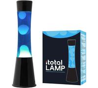 Lámpara de lava i-Total – Lámpara de lava – Lámpara de ambiente – 40 x 11 cm – Vidrio/Aluminio – 30 W – Azul con lava blanca – Negra – XL1788
