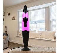 Lámpara de lava negra, morada y rosa, lámpara de mesa de lava, salón, habitación juvenil, sala de fiestas, altura: 42 cm, G9, bombilla incluida, relajante, idea para regalo, lámpara retro, JENNY