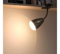 Lámpara de lectura LED regulable Ibenzoa® con pinza, batería de 4400 mAh, 3 niveles de intensidad, sin parpadeo ni deslumbramiento, 5W/30 LEDs – ideal para el hogar y la oficina, hasta 30 horas de aut