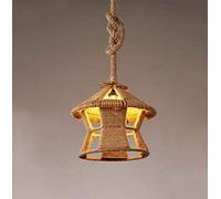 Lámpara de luz Lámpara Colgante de Cuerda de cáñamo Retro Loft Estilo Industrial Lámparas Colgantes de Hierro Forjado, Restaurante Simple Creativo Café Tienda de Ropa Decoración Araña, E27, Max40W