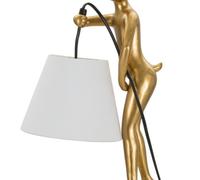Mauro Ferretti Lámpara de mesa Rabbit Stand, poliresina, oro y blanco, 26 x 16 x 47 cm
