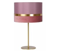 Lámpara de Mesa dormitorio Tela Metal Fucsia Oro 50 CM E14 Mesa de Noche Luz