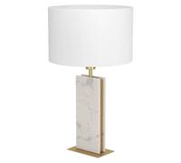 Lámpara de mesa Eglo Leuchten, modelo LB25 BELESAR, casquillo E27, máximo 40W, con base de latón y acabado blanco