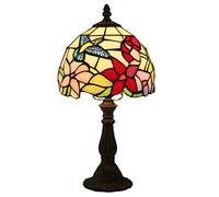 Lámpara de Mesa Estilo Tiffany en Dormitorio con vidrieras de 8 Pulgadas Junto a lámparas de Escritorio con Elegante Pantalla Pastoral para iluminación de Sala de Estudio (Bombillas no Incluidas)