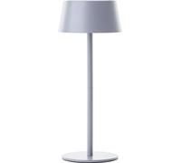 Lámpara de mesa, farola solar LED para exteriores, fabricada en metal y plástico, 5W, 300 lúmenes, 3000 Kelvin, color gris mate