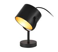 Lámpara de mesa farstorp 1x e27 metal 25 x 15 x 19 cm negro [lux.pro]