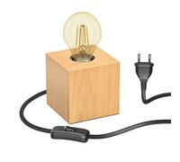 Lámpara de mesa HITO madera maciza angular incl. lámpara E27 471lm oro retro