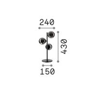 Lámpara de mesa IDEAL LUX Perlage, latón/blanco, altura 43 cm, 3 luces