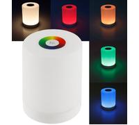 Lámpara de mesa ED lámpara de noche táctil con batería - lámpara de mesa regulable con interruptor táctil colores de luz RGB ajustable USB recargable