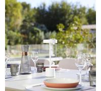 Lámpara de mesa, inalámbrica, LUMISKY ROBY, color blanco, 30 cm de alto, con base de aluminio y control táctil, acabado mate, tecnología LED