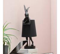 Kare Design Lámpara de Mesa Animal Rabbit, Negro, Dorado, Lámpara de Conejo, Motivo de Animal, Altura 68cm, Dormitorio y Sala de Estar, sin Bombilla Incluida