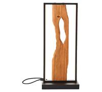 Lámpara de mesa LED Brilliant de 50 cm. Lámpara de mesa LED Brilliant, diseño negro/madera, aluminio/metal/madera. Lámpara decorativa de madera con cable. Lámpara de mesa decorativa, diseño moderno. L