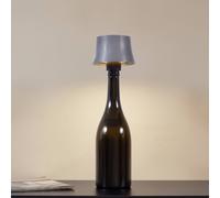 Lámpara de mesa LED con batería recargable Lindby Linor, gris humo, USB,