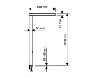 Lámpara de mesa LED con sensor MAULjuvis, blanca, 120 cm, atenuable, base con