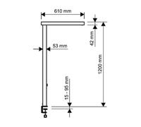 Lámpara de mesa LED con sensor MAULjuvis, negro 120 cm, atenuable, base con