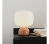 lámpara de mesa LED GEJST Meemo, mármol ámbar, cristal, USB EC:EPREL:2372008