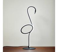 Lámpara de mesa LED Lindby Pajaro, 49cm, negro, aluminio, flamingo