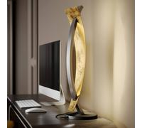 Lámpara de mesa LED Lucande Marija, negra, atenuable, 62 cm