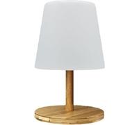 Lámpara de mesa LED LUMISKY STANDY MINI WOOD, sin cables, altura de 25 cm, base de bambú natural, luz LED blanco cálido y blanco, regulable