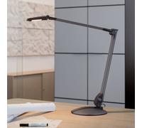 Lámpara de mesa LED MAULoptimus antracita con pie atenuable CCT