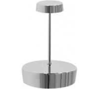 Lámpara de mesa LED mini pro, recargable y con regulador de intensidad, con acabado cromado pulido