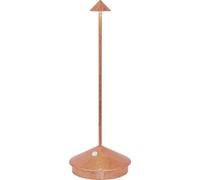 Lámpara de mesa LED Pina Pro, con acabado en cobre, recargable, regulable y sin cables. Marca: Zafferano. Temperatura de color: 2200-2700-3000K