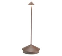 Lámpara de mesa LED Pina Pro Corten, recargable y regulable, inalámbrica, color azafrán, 2200-2700-3000K, IP54, autonomía de batería de 12 horas