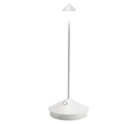 Zafferano Lámpara de mesa Pina recargable, control táctil, con atenuador, 2200–3000K, blanco