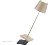 Zafferano, Poldina Pro, Lámpara de Mesa Recargable e Inalámbrica con Control Táctil, También Adecuada como Lámpara de Exterior, Atenuador, 2200-3000 K, Altura 38 cm, Color Arena