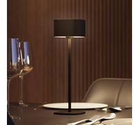 Lámpara de mesa LED recargable Calex Serino, negro, aluminio, 2700 K
