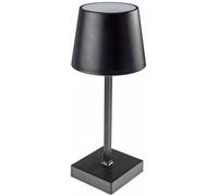 ChiliTec Lámpara de mesa LED regulable 26 cm, táctil, 3 pilas AA, luz LED blanco cálido 3000K negro