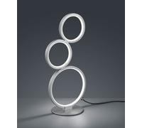 Lámpara de mesa LED RONDO, regulable, con 3 anillos, altura 45 cm, color plateado